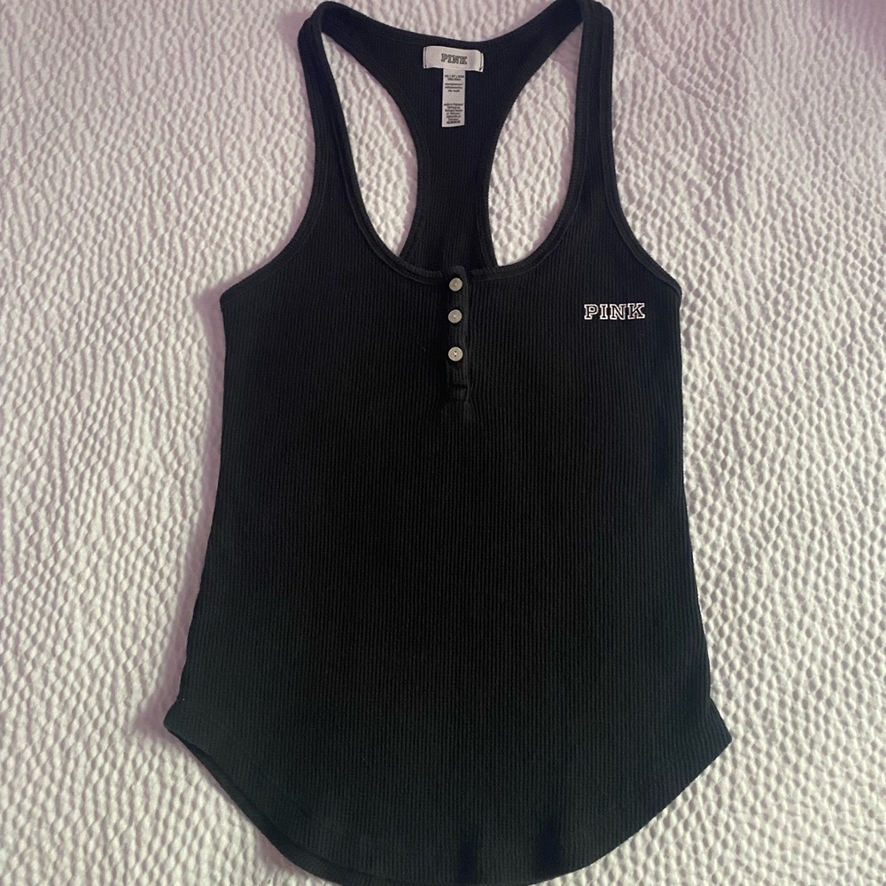 VICTORIAS SECRET PINK BLACK TANK TOP